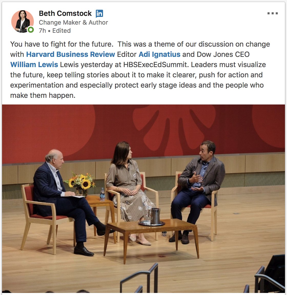 PaulBoris_'s tweet photo. "...protect early stage ideas and the people who make them happen..." - @bethcomstock https://t.co/PwZ8lHkBoO