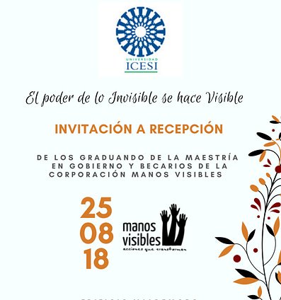PaulaMorenoZ's tweet image. 35 líderes #PoderPacífico se gradúan mañana de la Maestría en Gobierno de @icesi. En 5 años @ManosVisibles ha aportado más de 130 Magíster en gobierno para la región. Ojalá cada uno de ellos sea una fuerza de renovación que genere cambios. MUY ORGULLOSA @milangacali
