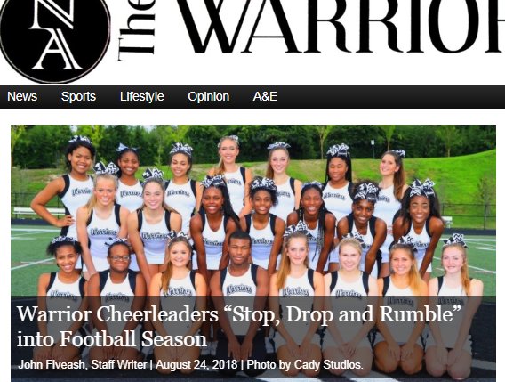 In Good Spirits: The varsity football cheerleading squad is at the heart of the Dub cheering section during Friday night football games. Find out how this squad came together at thewarriorwire.org <a href="/APSNAWarriors/">North Atlanta High School</a>