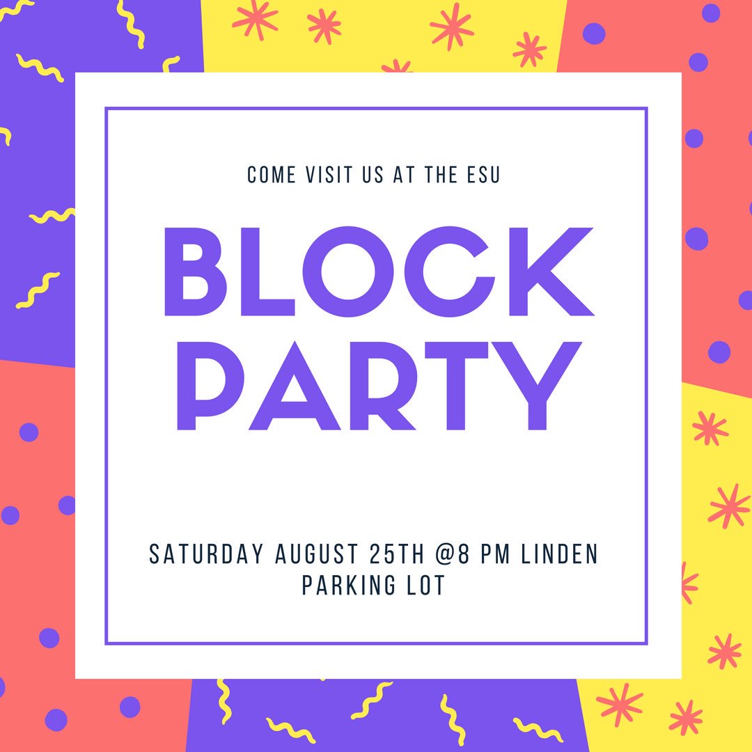 ESUPhiSigmaPi's tweet photo. Check it out! Come have some fun, win some prizes, and learn what it’s like being a brother! #phisigmapi #welcomeback #fall2018 #esu #blockparty https://t.co/EgOtGnRZ8Z