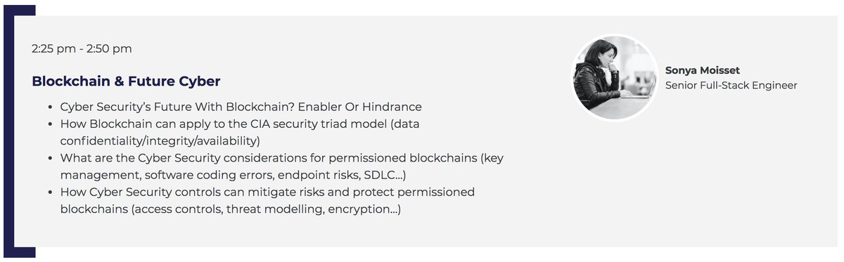 SonyaMoisset's tweet image. // I’ll be giving a Tech talk on 'Cybersecurity’s Future With Blockchain? Enabler Or Hindrance’ this month at the next Blockchain Live Conference for the Technology and Development Stage.
More info on the event. lnkd.in/d6bJsCb
#StayCurious, #KeepOnHacking &amp;amp; #MakeItHappen