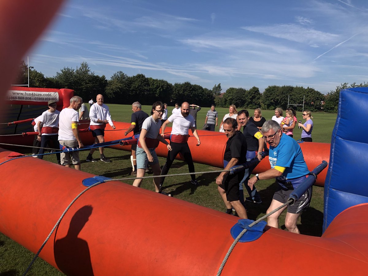 DoncasterRotary's tweet photo. We are under way with the Human Table Football @DeafTrust in Doncaster #charity https://t.co/CdRH7TgkDl