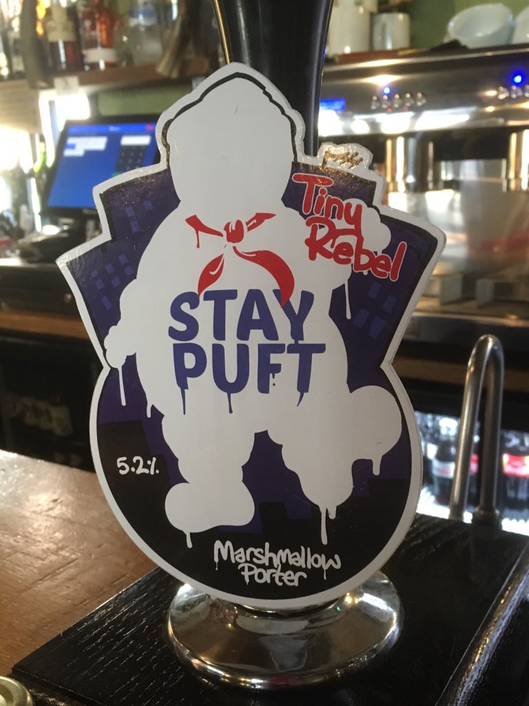 ValhallaYork's tweet photo. Now on the bar is Stay Puft by @tinyrebelbrewco A proper dark ale, with a smooth marshmallow sweetness. Once it’s gone it’s gone!
#YorkPubs #YorkBeer #Untilvalhalla #Backoffmanimascientist @YorkBeer https://t.co/Y5gqEmMiz8