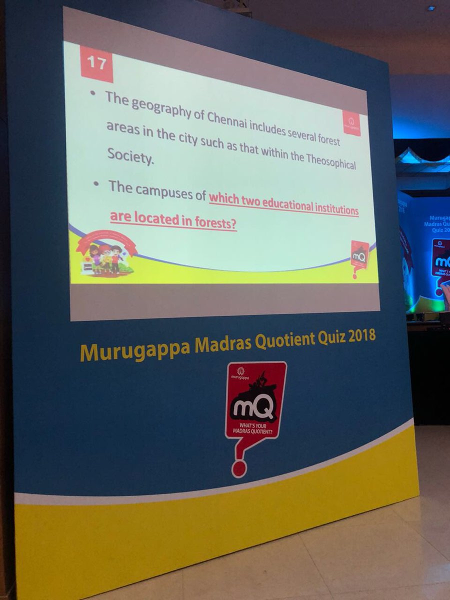 Murugappa_Group's tweet photo. Not at the venue? You can still be a part of the #MMQ2018 by cracking these prelim questions! Tweet your answers to us. #Madras #Quiz https://t.co/H8N3V8Vmlr