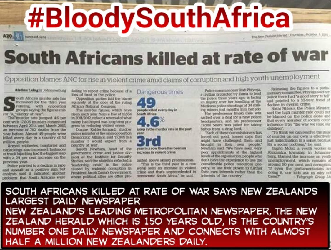 Ruby__45's tweet photo. @kelly_ramona @ABC @CBS @nbc @CNN White Genocide has been happening for awhile in S A. There’s no denying it!
#RubyTT45
https://t.co/XjOFBfdNhu https://t.co/Mr5zQJthuG