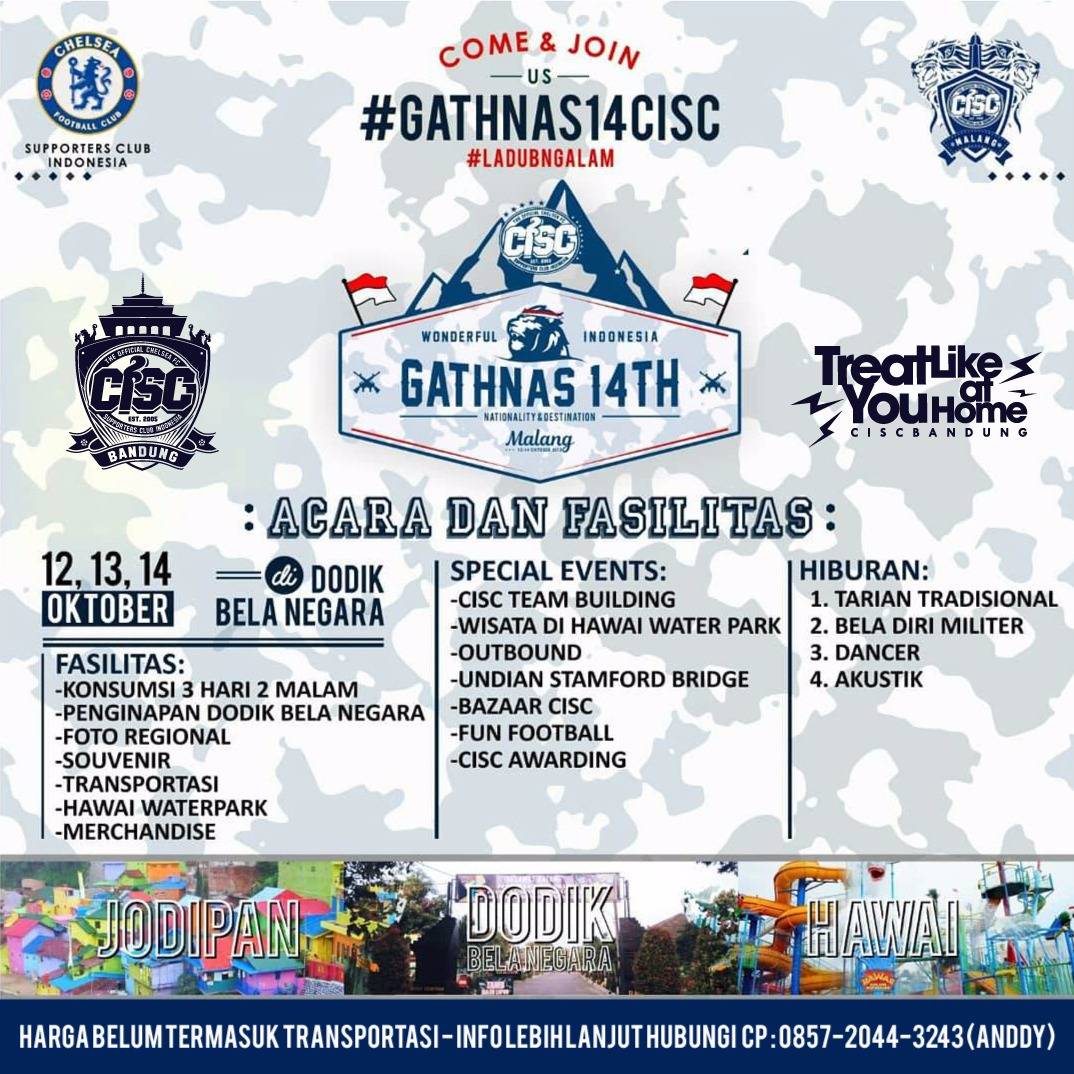 Khuy, kita away ke Malang !!
Kumpul member <a href="/ChelseaIndo/">@chelseaindo</a> , iyaa se-Indonesia.

Tempat terbatas yaa. Buru daftar ka CP di flyer 👇👇