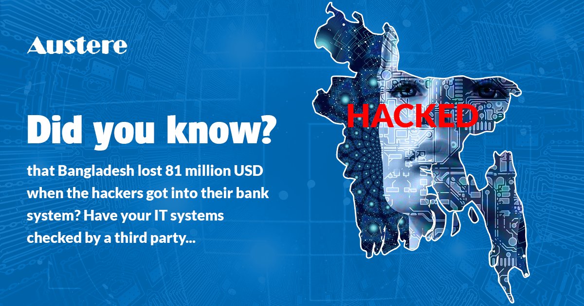 austeretech's tweet photo. Did you know? Bangladesh Banks Heist
Click Here For More: https://t.co/52DzYocJkX 
#Software #austeretechnologies #austere #SoftwareTesting Failures #Softwaretesting https://t.co/Smzqzi0jT5