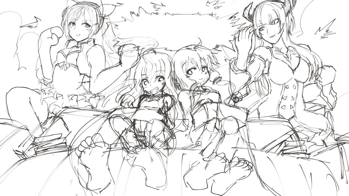 カラー作業に入る前に構図やらいろいろ挑戦
ヾ(:3ノシヾ)ノシ 