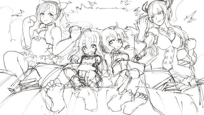 カラー作業に入る前に構図やらいろいろ挑戦
ヾ(:3ノシヾ)ノシ 