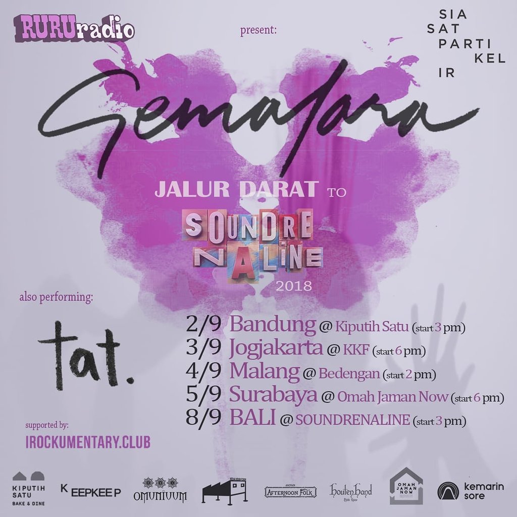 RURUradio &amp; SIASAT PARTIKELIR present:
•
"JALUR DARAT to SOUNDRENALINE 2018"
 mari kita berdendang 🍻🍻
<a href="/RURUradio/">rururadio</a> <a href="/siasatpartikelr/">Siasat Partikelir</a>
