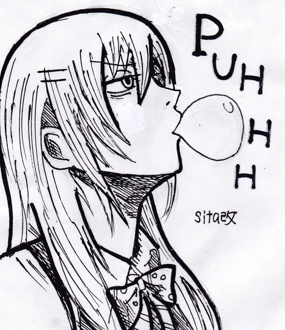 #漫画家志望さんと繋がりたい 
#絵描きさんと繋がりたい 
The girl who eats bubble gum 