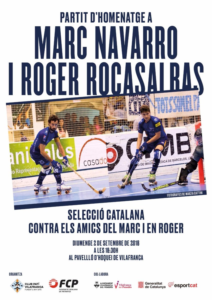 La selecció catalana masculina d'hoquei patins, aquest diumenge a Vilafranca del Penedès en l'homenatge a <a href="/marc_navarro/">Marc Navarro</a> i <a href="/rocasamba/">Roger Rocasalbas Argemí</a>
#esportcatalà #hoqueipatins
fcpatinatge.cat/ca/noticies/ho…