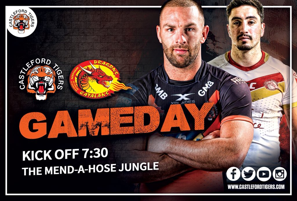 IT'S GAME DAY !!!!

🆚 Catalans Dragons 
⏰ KO 7:30PM
📍 Mend-A-Hose Jungle 
🎟️ Cash turnstiles on Princess Street
🎧 Listen live here bit.ly/2oriUm1