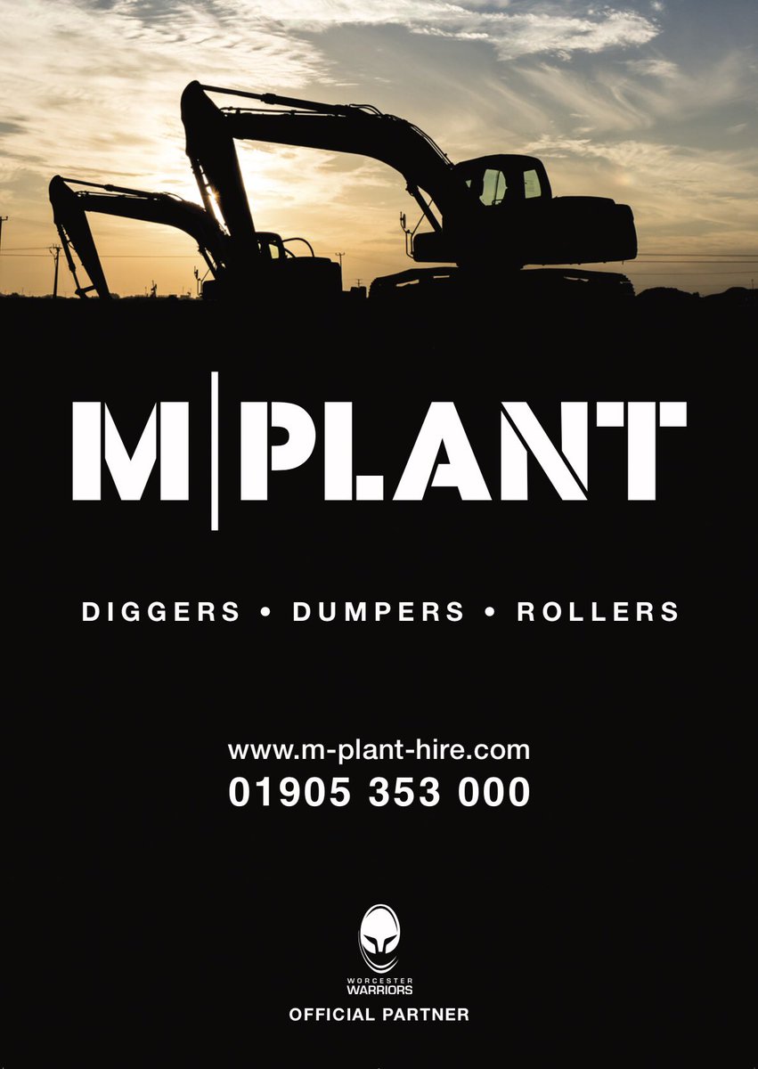 m_plant_hire's tweet photo. GAME DAY! 💪🏻🏉
.
.
.
First game as Official Partner of @WorcsWarriors for the 2018/19 Campaign. Come on you Warriors!
.
.
.
01905 353000
info@m-plant-hire.com
.
.
.
#worcester #warriors #partnership #business #worcestershire #digger #plant #hire #construction #showtime #mplant https://t.co/cTOc51ZGRb