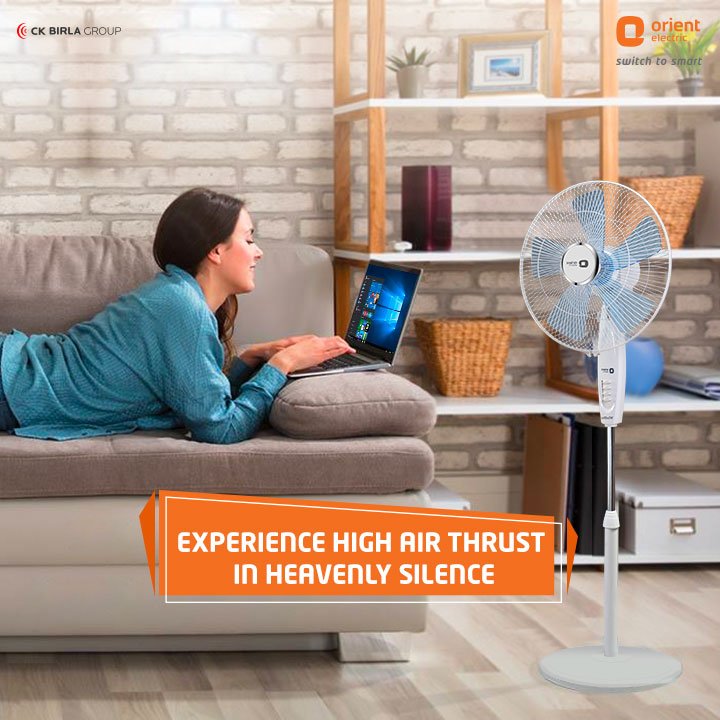 orient_electric's tweet image. Work at leisure, amidst the cool air that relaxes your mind. Orient Wind PRO pedestal fan’s attractive snow white body with 5leaf SAN blades and elegant styling is hard to resist!
Buy now - bit.ly/2PUe3X9
#WindPro #PedestalFan