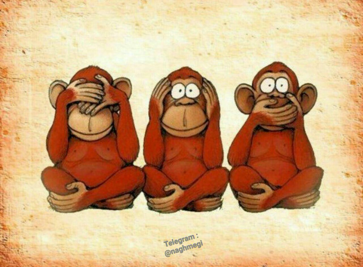 farzad_az's tweet photo. سه میمون سمبلیک بین مسئولین جمهوری اسلامی  :
 
میزارو  : فساد را نبین
کیکازارو  : به صدای مردم گوش نکن
ابوازارو  : پاسخگو نباش https://t.co/TnLUuZZ7r9