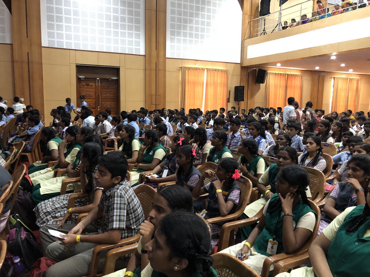 Murugappa_Group's tweet photo. Here are the eager young participants of #MMQ2018. Let’s see what they have got to show today! #MadrasWeek https://t.co/4lWo9mz9HS