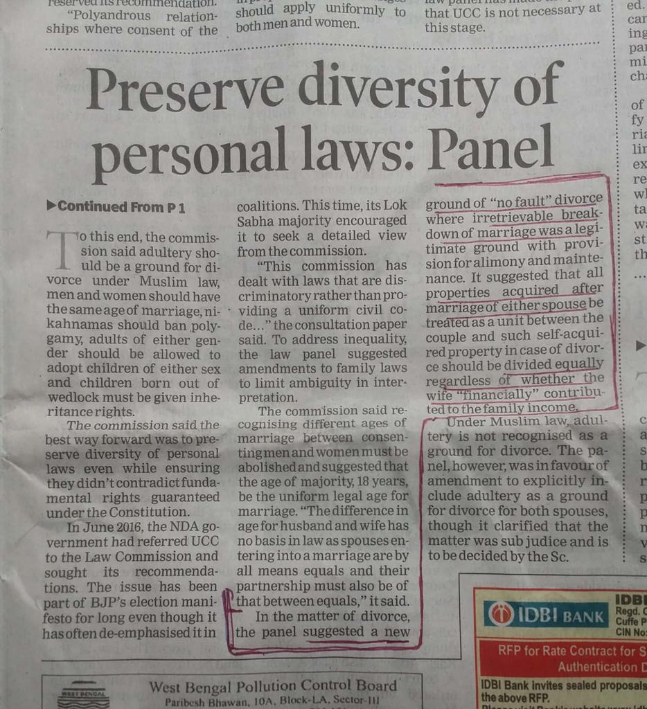 k_vibhas's tweet photo. BJP's new Law is Rewarding ExtraMarital Affairs & making Marriage like a STOCK MARKET.
1.Marriage can be ended any time by husband or wife w/o reason.
2.Sell it like a STOCK when "VALUE" starts to fall & get Cash + Property.
3.Children are WORST Victims. Money is NOT an issue. https://t.co/VBTEoC5P4x