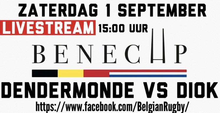 Onderweg naar Dendermonde! Vandaag eerste wedstrijd van de benecup <a href="/Rugby_DRC/">Dendermonde Rugby Club</a> vs <a href="/lrcdiokrugby/">RC DIOK</a> live te volgen via de facebookpagina van de Belgische Rugbybond.  KO 15.00 uur! Zin in