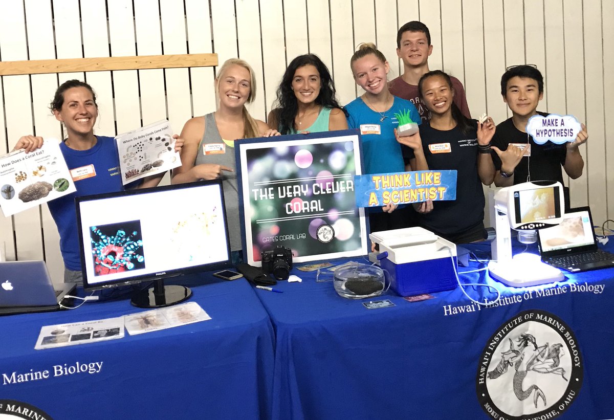 Mahalo to the <a href="/WaikikiAquarium/">Waikīkī Aquarium</a> for having us at #FamilyNight! Beth and our amazing interns (HS, undergrads and master students) shared our ongoing research activities and how fascinating #coral truly are! #scicomm #outreach #clevercoral <a href="/himb_soest/">Hawai‘i Institute of Marine Biology</a>