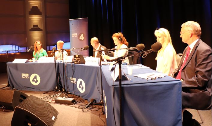 Listen now! Any Questions? in Broadcasting House London. Shaun Ley in the Chair, joined by @hilarybennmp @HelenGrantMP @IsabelOakeshott & @TommyShakes Get involved! #bbcaq. @BBCRadio4