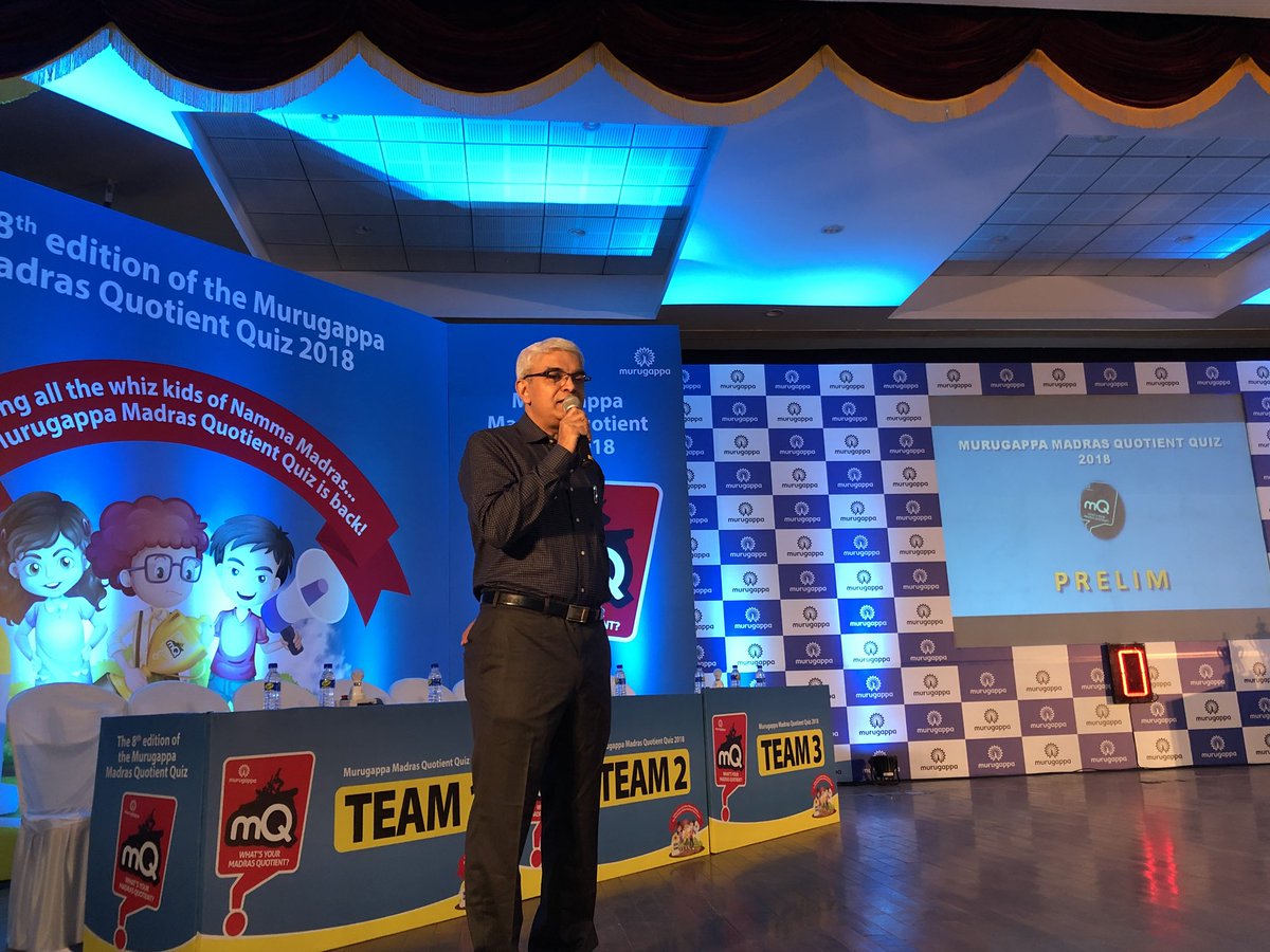 Murugappa_Group's tweet photo. Here is renowned Quizmaster Dr. Navin Jayakumar getting ready for #MMQ2018 #MadrasWeek https://t.co/nJjWpvjaeD