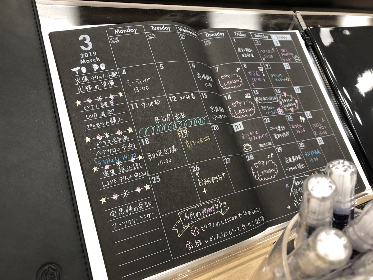 奈月 ズボラ美容 Twitterren 全ページ真っ黒のダイアリー Black Diary 白いペンはもちろん カラーシャーペンなどでも書ける デコしているみたいで書くのが楽しい パイロット ロフト手帳博 手帳ゆる友