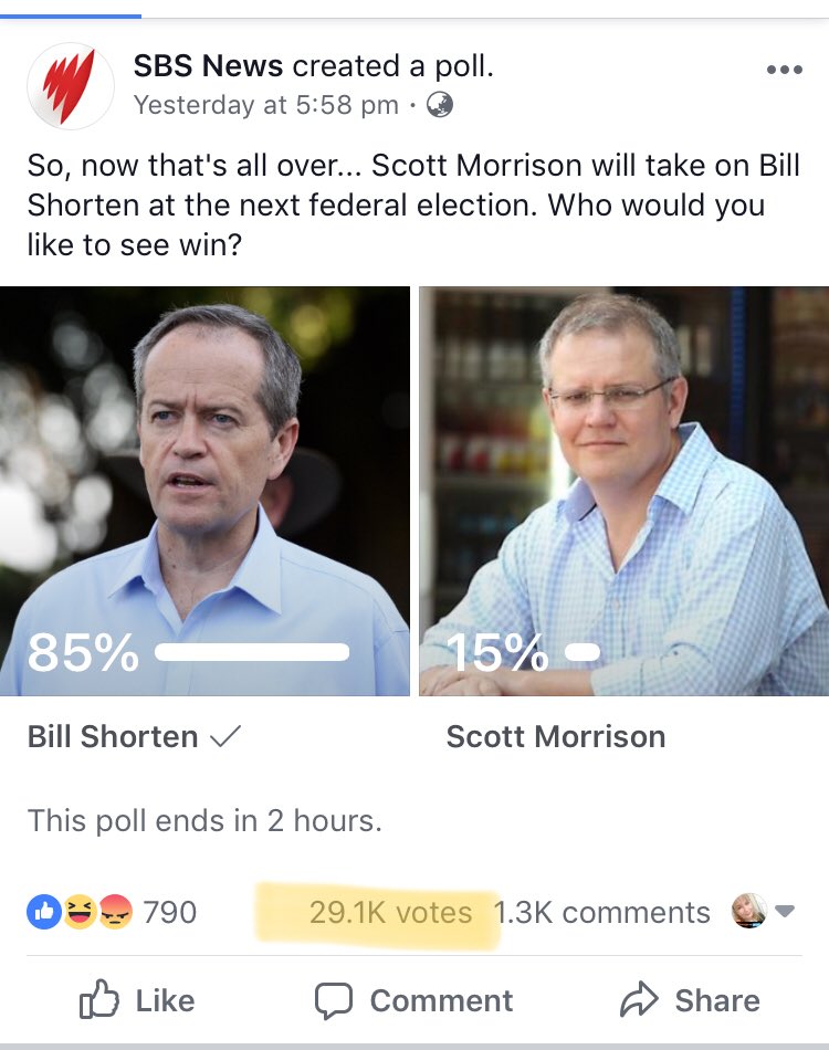 Results of SBS poll. Almost 30,000 votes #auspol #LibSpill