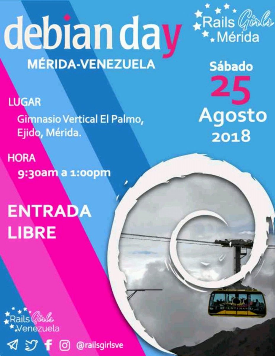 techbustersve's tweet image. Atención Mérida... mañana!
#debian #debianday #FLOSS #Linux #Merida