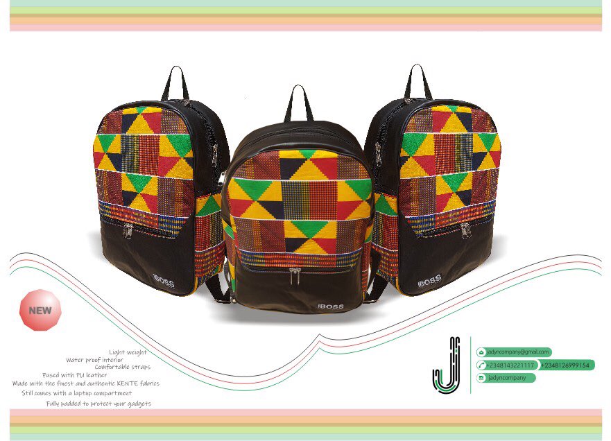 jadyndesignlab's tweet photo. You thought youβve seen it all???? Nah nah nah!!! Hereβs our new PU leather fused with Kente Backpack, which of course is still custom madeπ
#jadyncompany #jadyn_bags #jadynnigeria #madeinnigeria #custommade #ankarabags #africatotheworld #kentebackpack @MYNAMEiBOSS https://t.co/pTtalmTQ3E