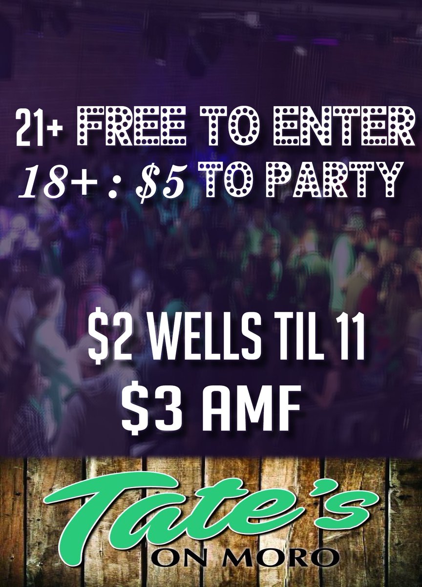 TatesOnMoro's tweet photo. First week of classes is over!
Let’s celebrate and get wild with @GrifftheDJ on @Aggieville favorite dance floor!
$2 wells til 11
$3 AMFs
#TimeToGetWeird https://t.co/xHs0EddXAV