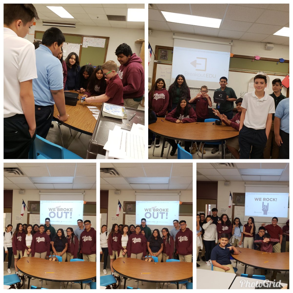 TSpencerIrving's tweet photo. Great Breakout teamwork to close out our first week as leaders! #careasafamilyworkasateam #sweetfirstweek #IISDILEARN @Austin_Broncos @breakoutEDU https://t.co/xWDqVF17AJ