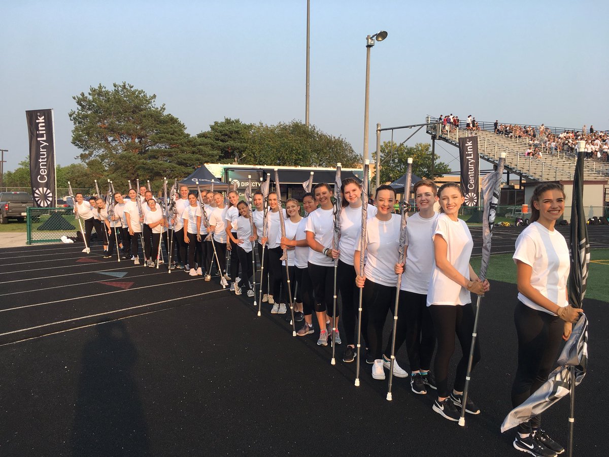 ACHSGuard's tweet photo. First football game with the new flags!!! Thanks, @AnkenyCheer for sharing the track with us!! 🖤🐾 #jaguarpride #spiritflags https://t.co/nCGj5ggyQK