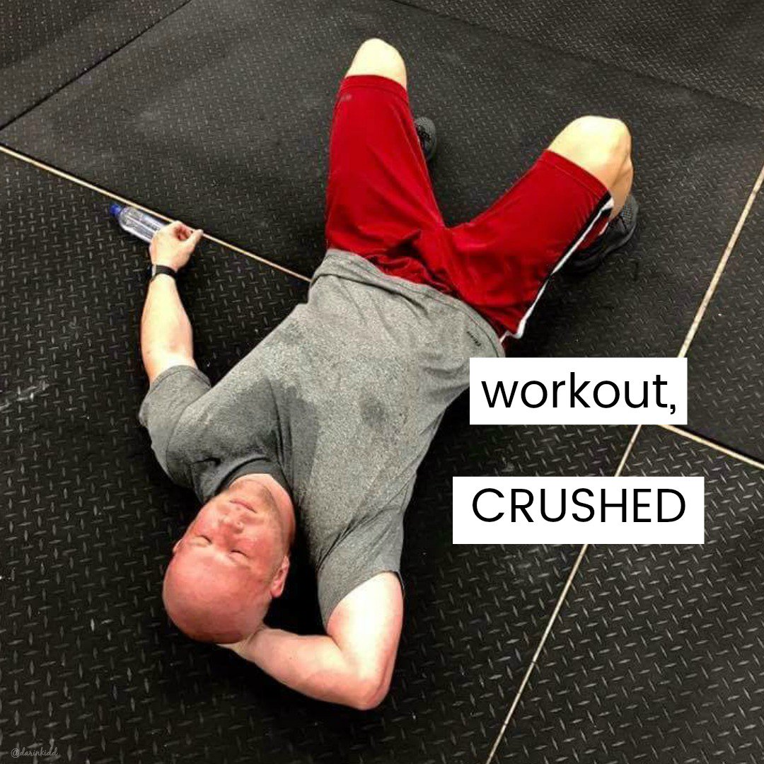 darinkidd's tweet photo. You ever have such a good workout, you just wanna lay down and take a nap? 😅 That's when you know it was an epic workout. #workoutcrushed .
.
.
#fitness #meanshealth https://t.co/mwfLDGc95k