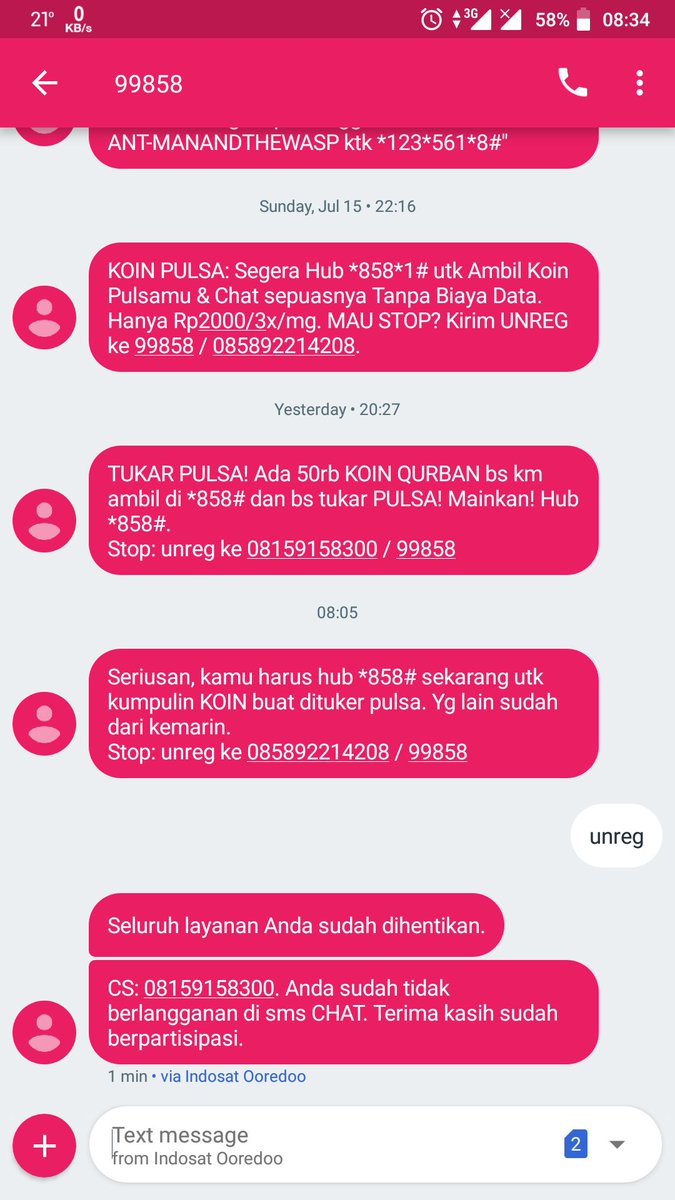 habibiisgood's tweet photo. Halo Indosat, baru isi pulsa 20.000, kepotong 5000, padahal saya TIDAK PERNAH REG APAPUN, ini screenshot nya...... Gimana pelanggan gak lari kalo kayak gini caranya..... @IndosatCare https://t.co/E97zuM6Xly