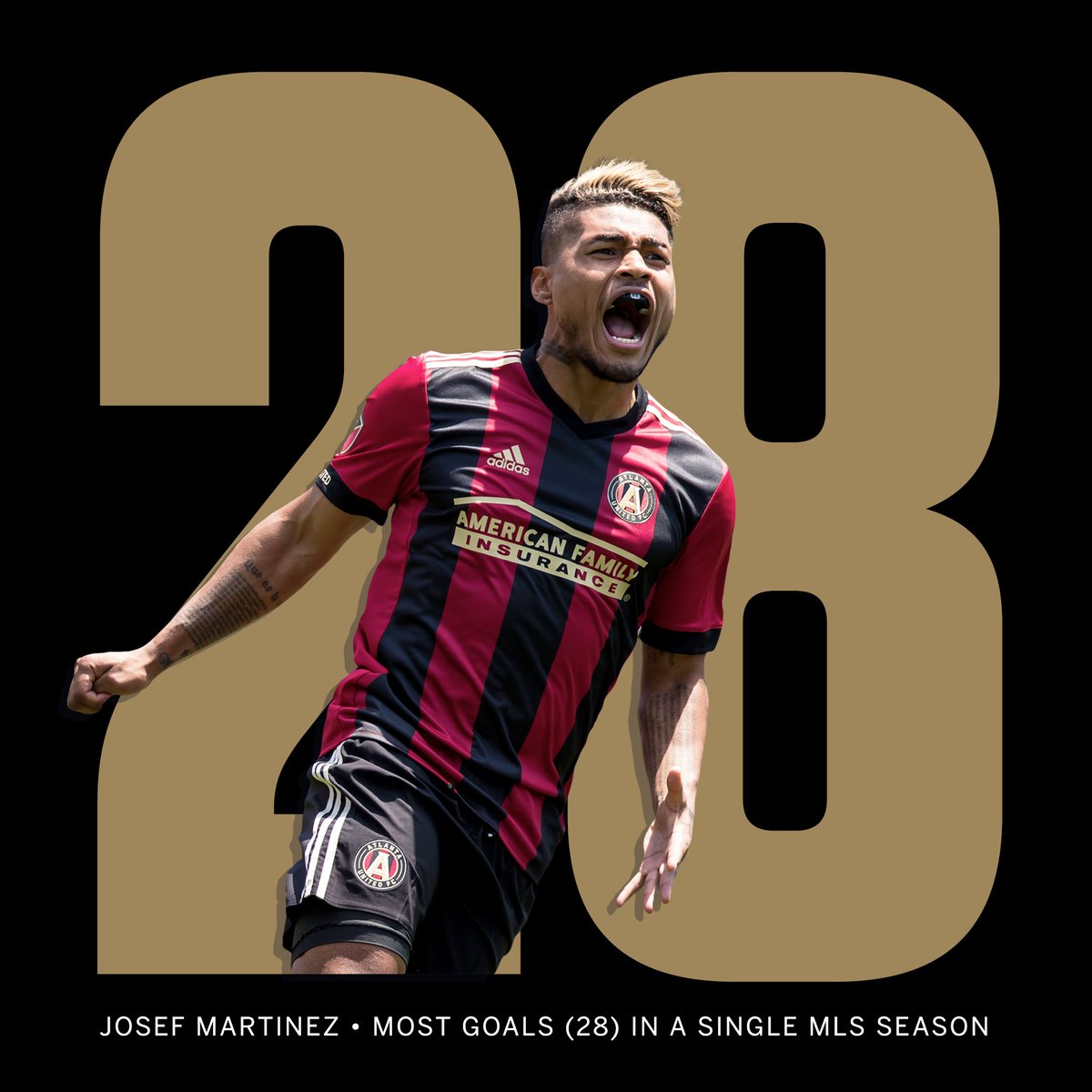 ESPNFC's tweet photo. He's done it! No one has scored more goals in an MLS season than Josef Martinez's 28! https://t.co/obCNpe1zxP