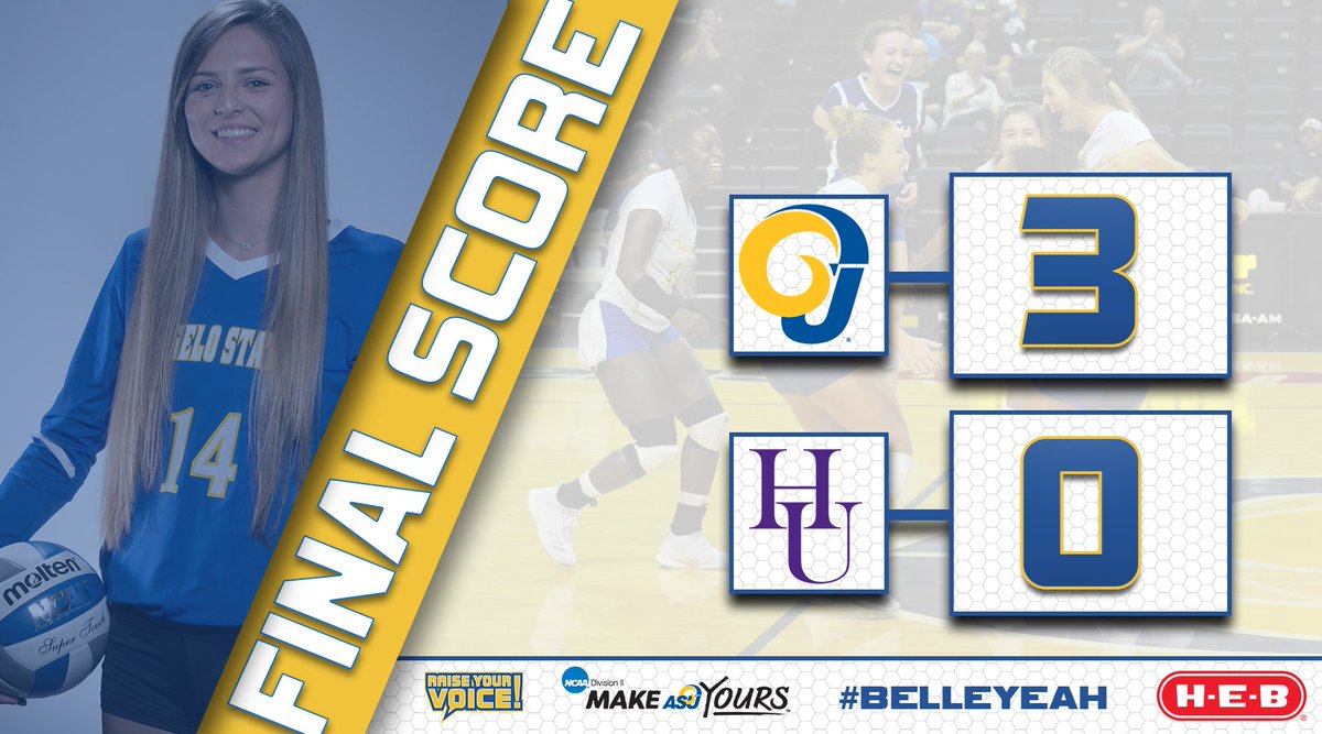 AngeloSports's tweet photo. FINAL: #BelleVolleyball wraps up Day 1 of the Kathleen Brasfield Invitational with a SWEEP of New Mexico Highlands. Two more game this weekend at noon and 6 on Saturday! https://t.co/pp8jauoAe7