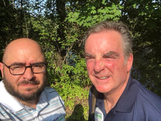 DeanDonaherPA's tweet photo. An afternoon and evening of canvassing in Bethlehem Township on Thursday leads to a Friday canvassing with Jack in Chapman Borough. Great people in the 138th District! #LookingIntoTheSun #FlipThe138th #PAPolitics https://t.co/xQXatAfut0