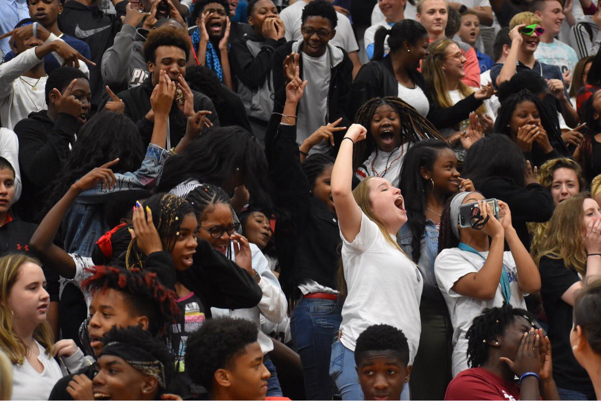 Great pep rally today!! Don’t forget to show out in RED, WHITE, &amp; BLUE for tomorrow’s game!! 🇺🇸⚫️🔴⚪️
