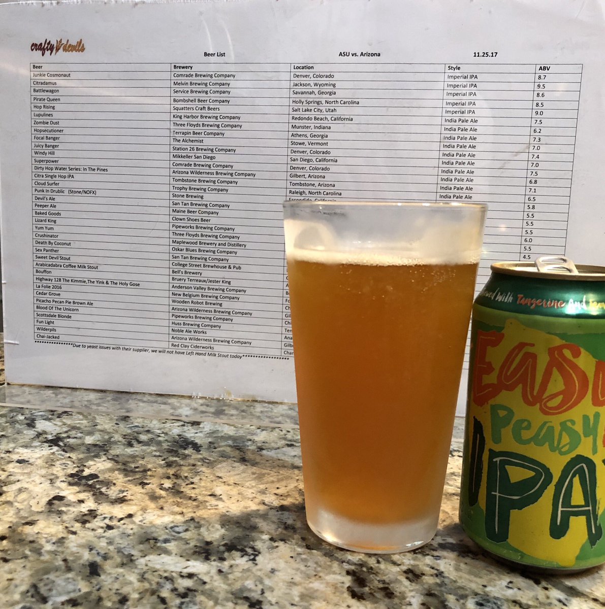 crafty_devils's tweet image. Drinking an Easy Peasy Session IPA from @deepellumbrewco #tailgateprep