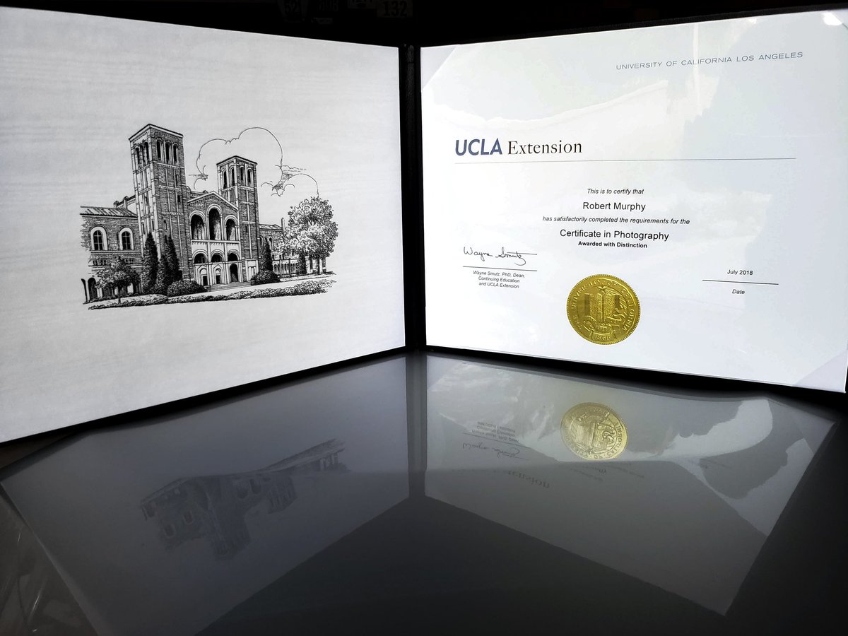 BobMurphPhoto's tweet photo. It's official. #photography #certificate #keeplearning #alwayslearning #ucla #uclaalumni #uclaextension #GoBruins https://t.co/a6nVsDdcFI