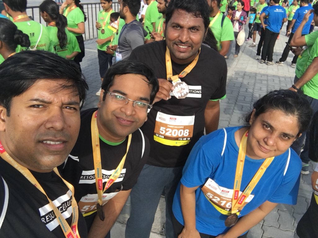 tanujg78's tweet photo. Hyderabad GSC team representing Resource Solutions in Airtel Marathon #work4RS #HYDGSC @RSOutsourcing https://t.co/rM897yUYsc