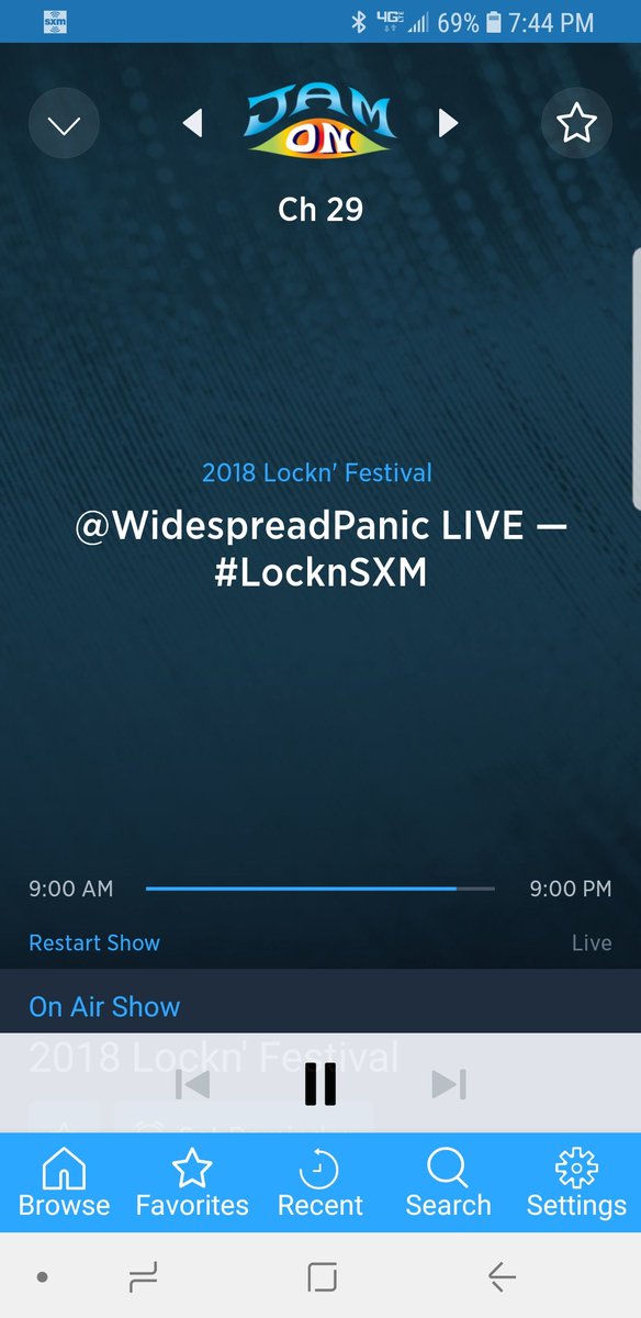 cwickstrand's tweet photo. @SXMJamON @WidespreadPanic @locknfestival OMG. Love being able to hear a live show on the opposite coast! #LocknSXM https://t.co/aYeGgLSFhg
