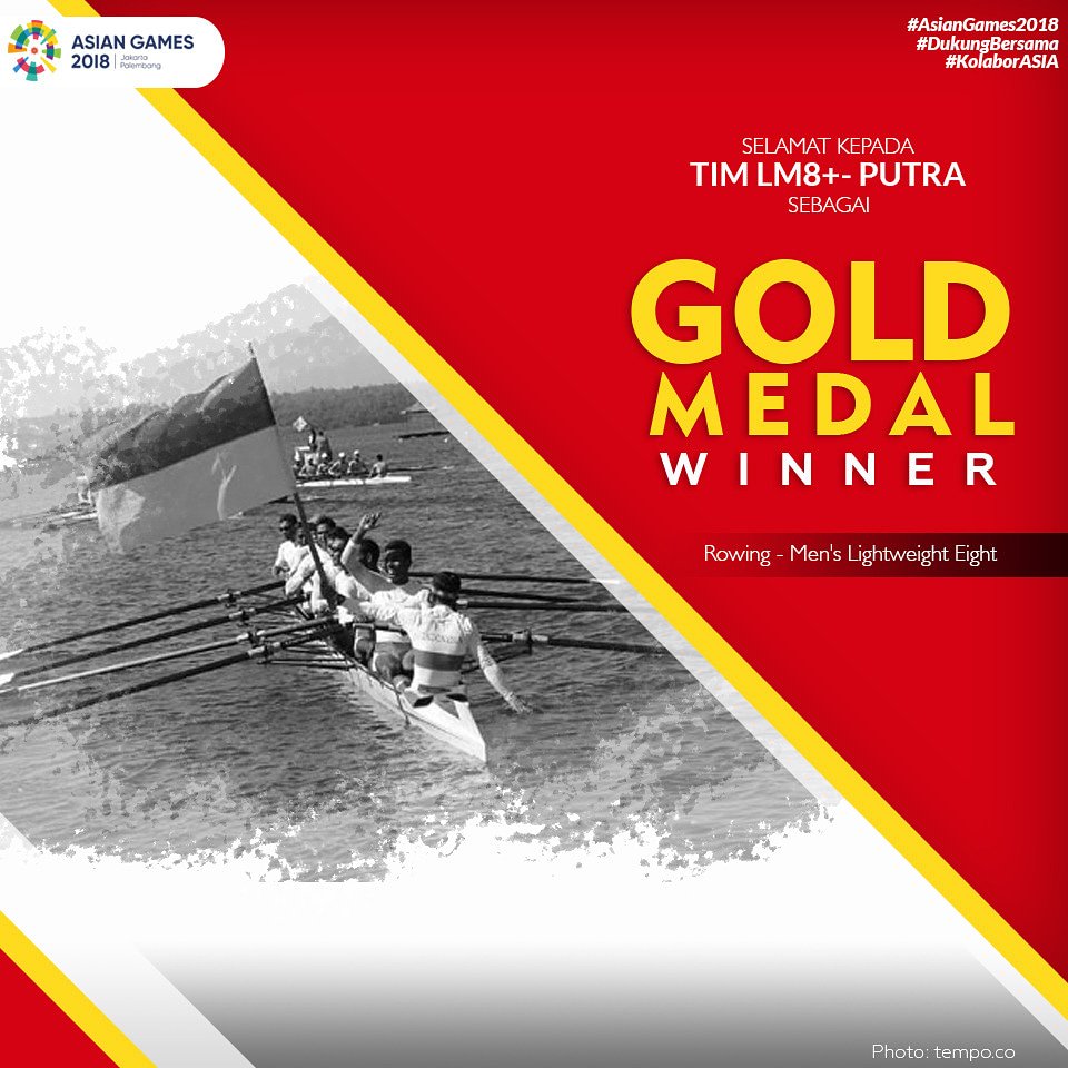 zarlinda's tweet photo. Keren banget tim dayung Indonesia, sudah memberikan emas untuk Indonesia. Proud of you, setuju kan @hiroakikato39 san? 

#dukungbersama #asiangames2018 #kolaborasia #bplusag18 #asiangames #energyofasia

@GPRindonesia @bplus_com https://t.co/aJ9F3CKgVA