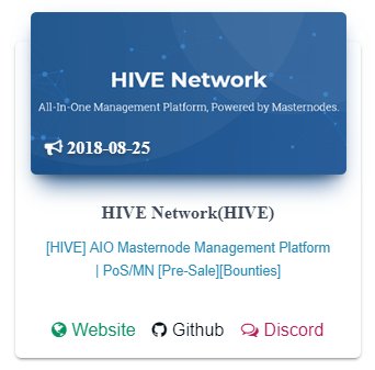 We mention 😀HIVE Network(HIVE)😍 on our Recent News area! Let us know if you want to get listed on mncn.online  for a more accurate ROI masternode stats info display and investors can use our monitoring system to view MN anytime, anywhere!
@HIVENetworkIO