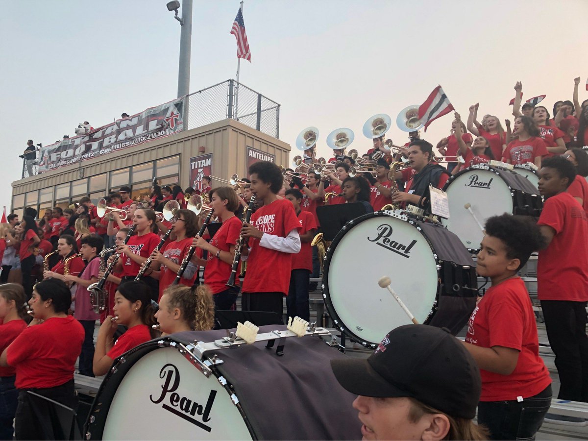 AHSTitanBand's tweet photo. Go Titans!!!! #footballisback #titans #band #antelopehighschool https://t.co/6yt8YAKHCG