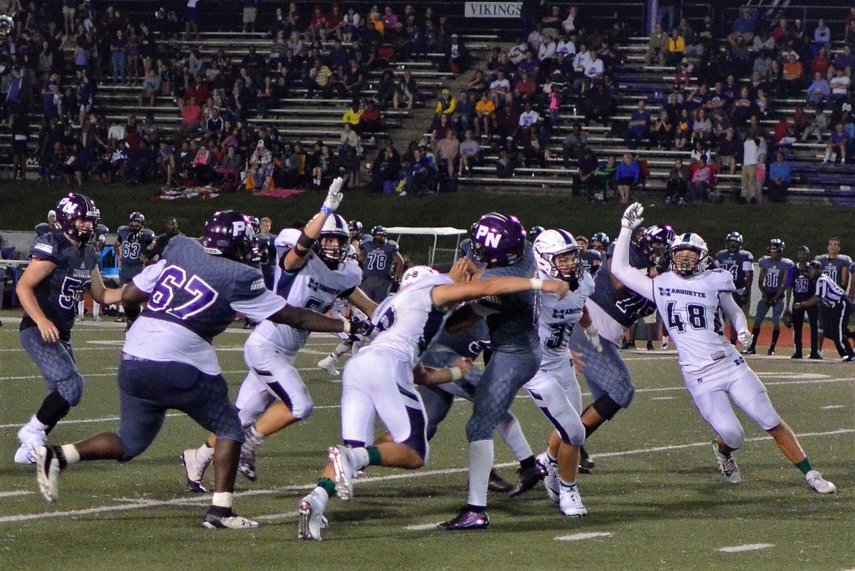 ssthrone's tweet photo. Marquette Mustangs win 26-7 over Parkway North dominating on both sides of the ball!  @MarquetteFootbl #ALLIN https://t.co/S7Jlz2vA9p