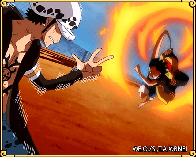 Found a Transponder Snail!
What's this?! Luffy is attacking Trafalgar Law?! What's going on?
bnent.jp/optc-den2e/ #TreCru