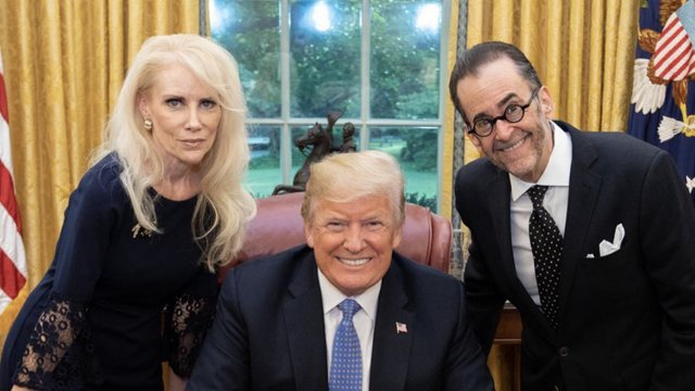 Come to grips w just how deranged Trump really is. It's not just Trump's Alex Jones / Roger Stone connectionsQAnon kook, conspiracy theorist Lionel Lebron & wife w Trump in the Oval Office, behind The Resolute DeskTrump leads a mob of the unhinged