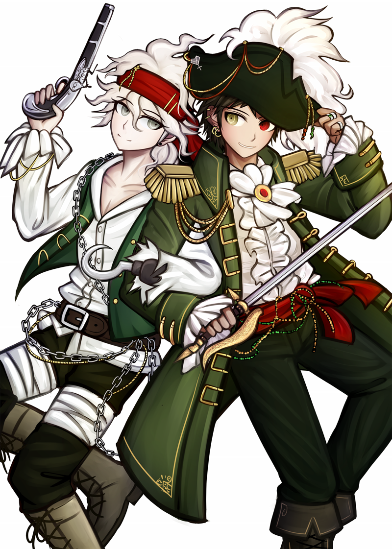 Pirate!Komahina/Hinakoma designs I made for a gift exchange on